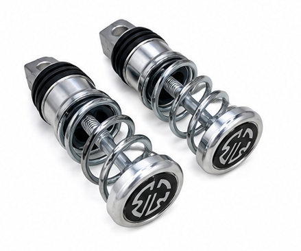 Spring Bar footrest universal for 2 stroke motorcycle – Anodized Aluminum (Set of 2)