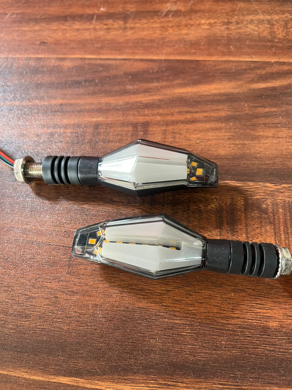 LED Motorcycle Turn Signal Indicators Yellow + Blue Running Light