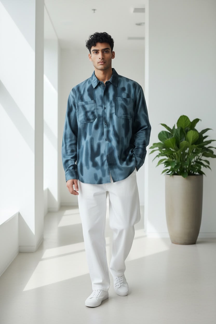 Relaxed Fit Acid Wash Shirt