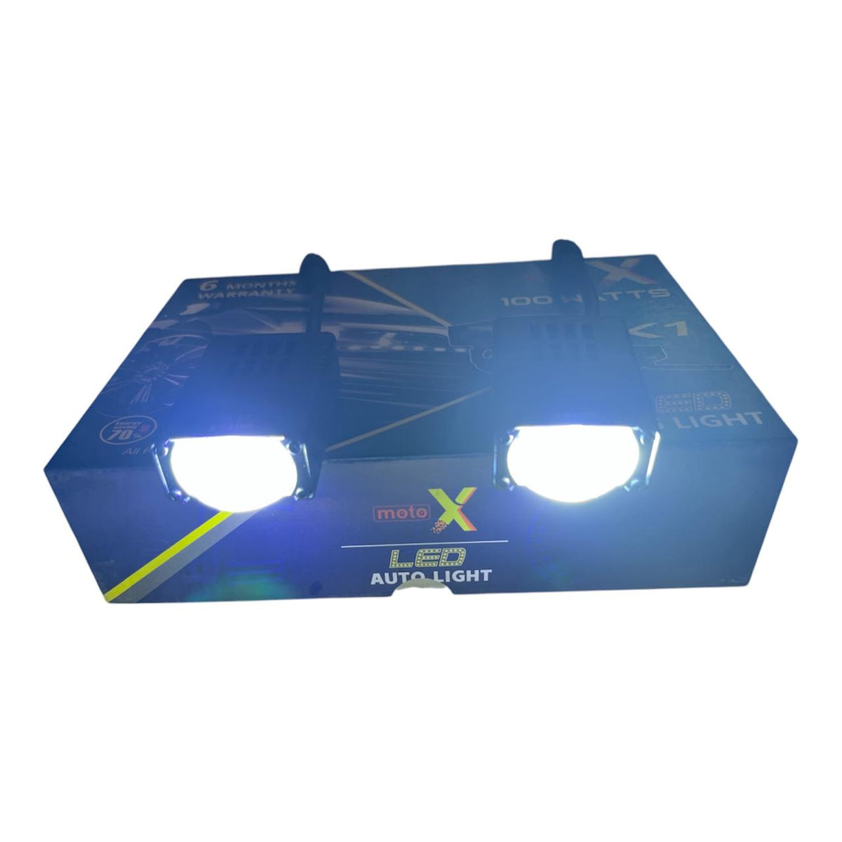 MotoX square Fog Light LED 100W – Three Color Mode (White / Yellow / Red)