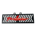 Bajaj Pulsar 220 Radiator Guard – Black Metal Grille with Red Logo