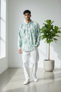 Relaxed fit acid wash shirt in mint green