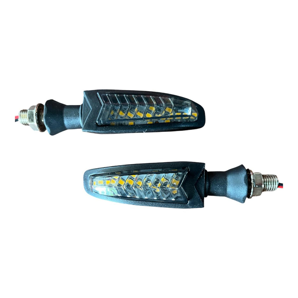 MotoX Black Clear Lens Sequential LED Turn Signals - Pair