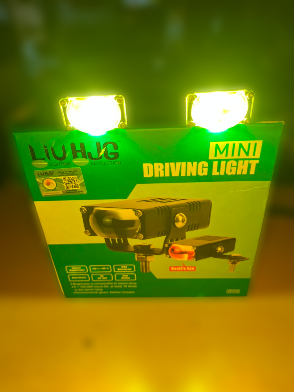 LIUHJG square Mini Driving Light – Devil's Eye (Pack of 2) (original)