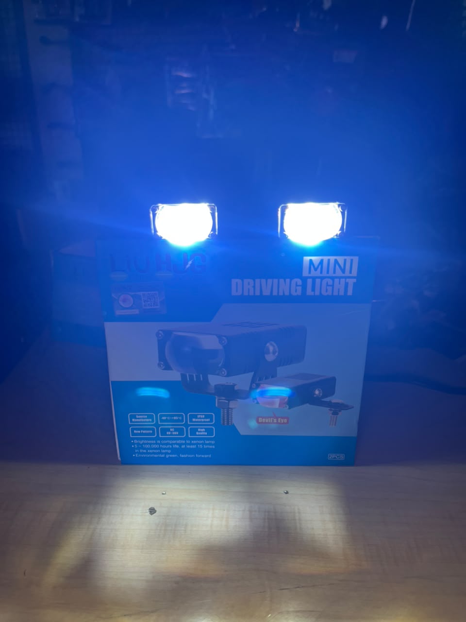 LIUHJG square Mini Driving Light – Devil's Eye (Pack of 2) (original)