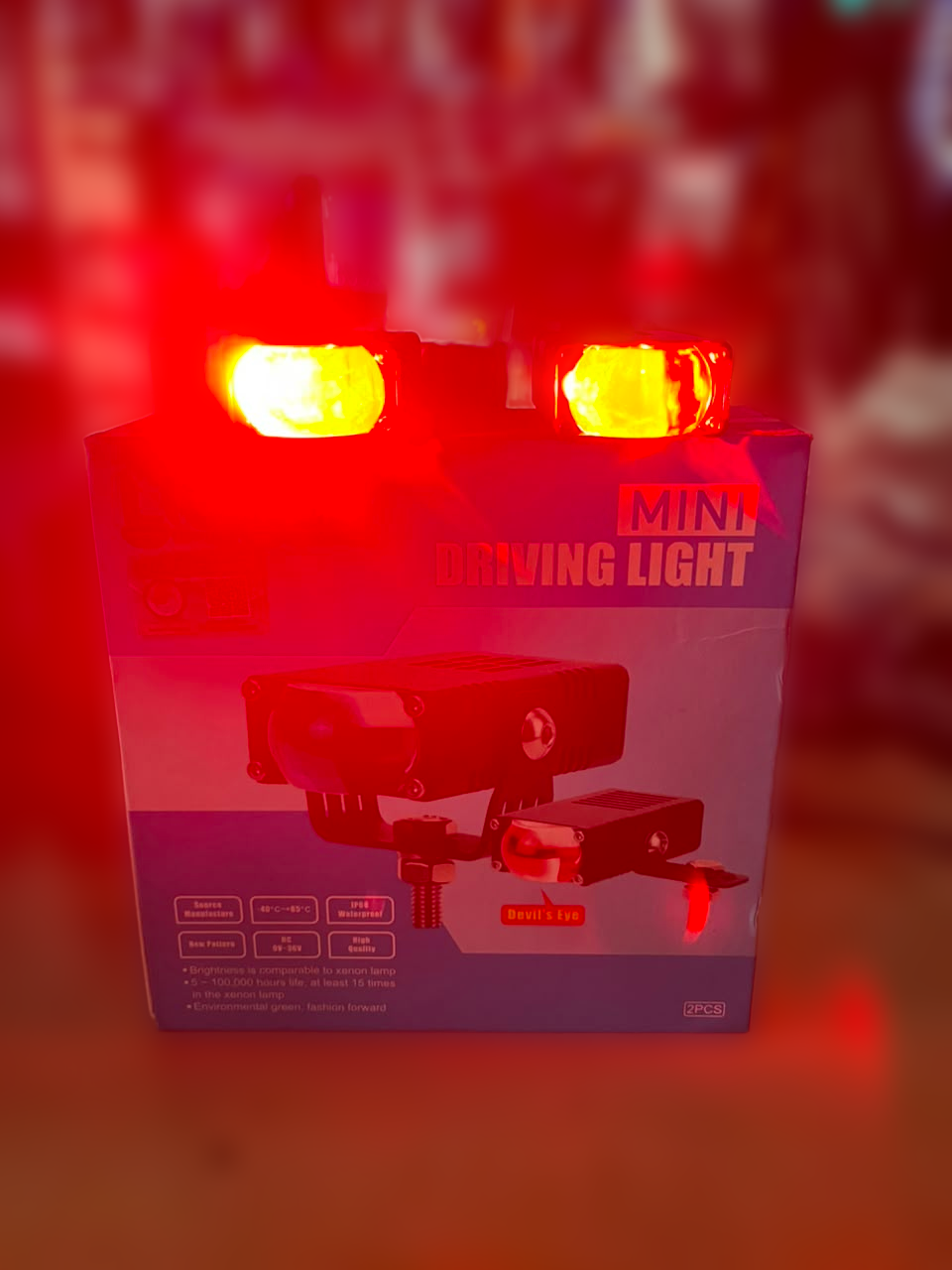 LIUHJG square Mini Driving Light – Devil's Eye (Pack of 2) (original)
