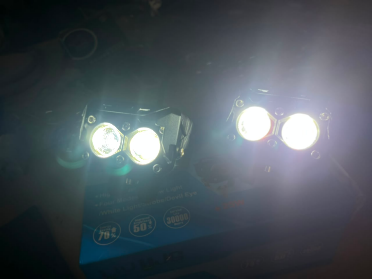 LIU HJG Dual Lens LED Auxiliary Fog Lights for Motorcycles (original)