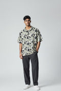 Men's Premium Abstract Print Zip T-shirt