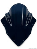 Double bubble smoked motorcycle windscreen front view