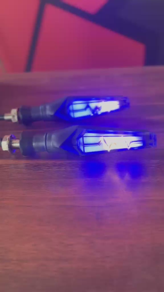 Sequential LED Turn Signals for Motorcycles – Smoked Lens (Pair)