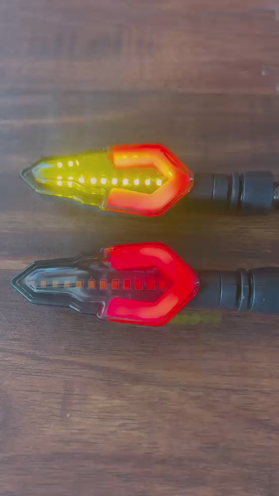 Sequential LED Turn Signal Indicators for Motorcycles (Pair)